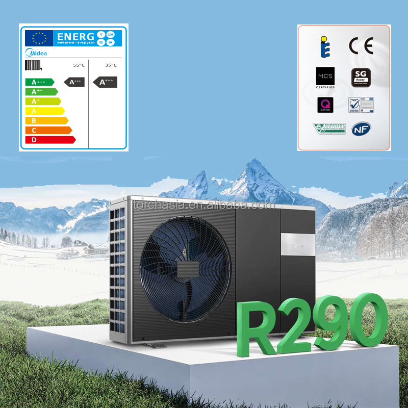 Air Pump Silent - 2026Midea R290 Elektrische Wärmepumpe Monobloc 9kW
